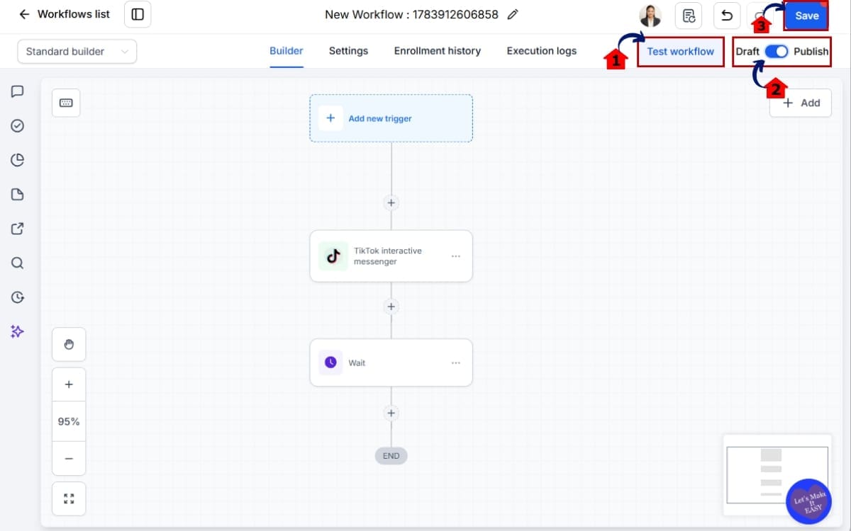 GoHighLevel TikTok DM Automation
 - Test Your Automation in Workflow