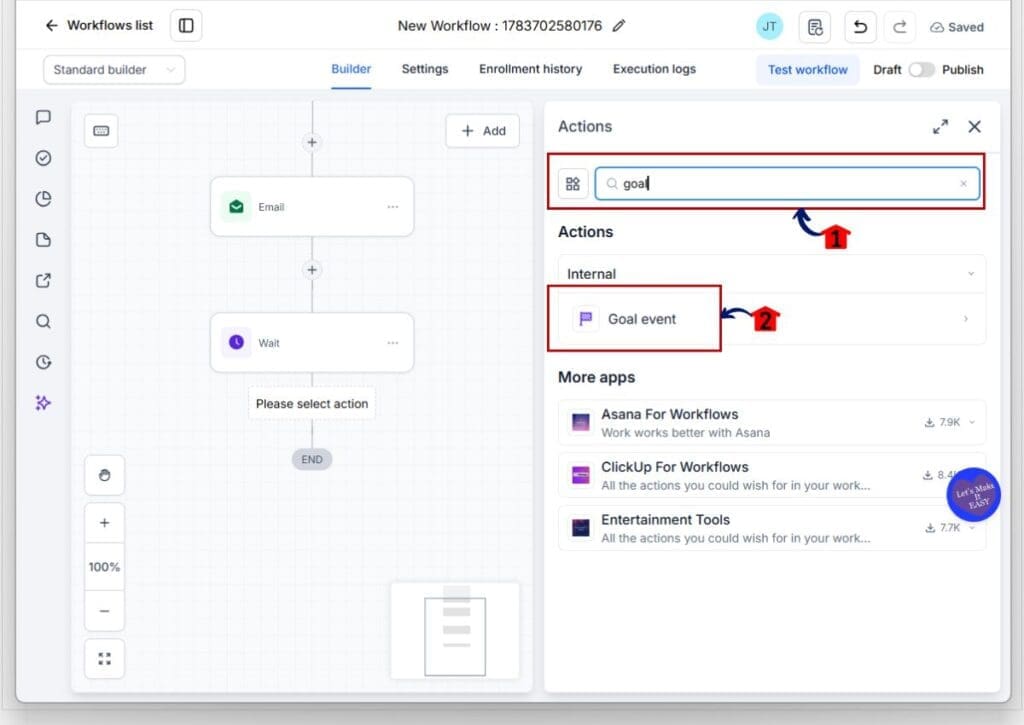 user-replied-goal-step03 gohighlevel user replied goal - select