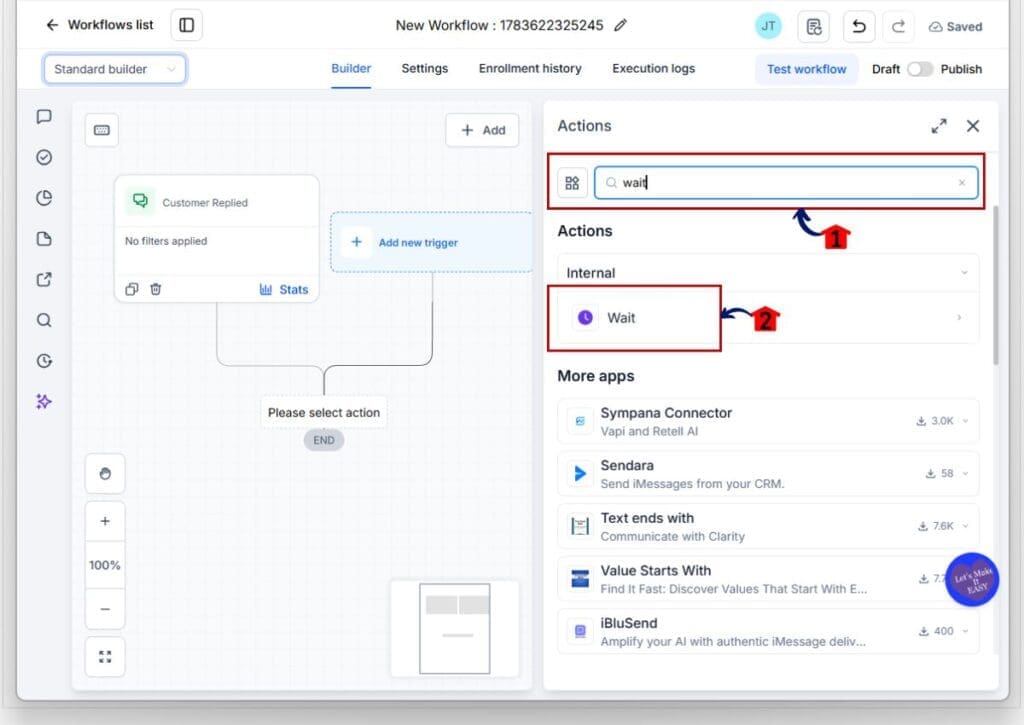 user-replies-step03 gohighlevel user replies - select