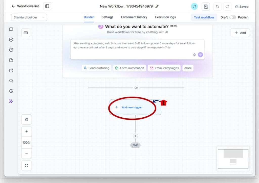 ghl workflow field search - add